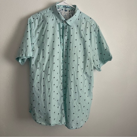 Denim & Flower button up palm tree size Xl 100 percent cotton - Picture 1 of 9